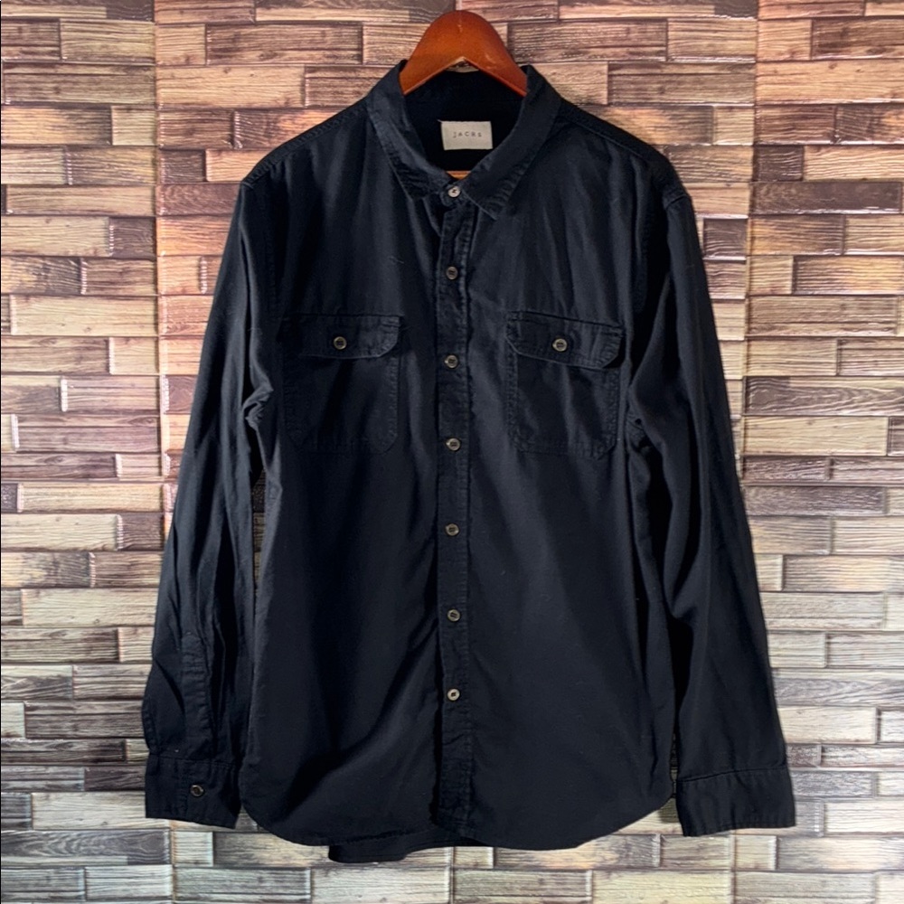 EUC Jachs Black Casual Button Down Shirt with Relaxed Fit Medium